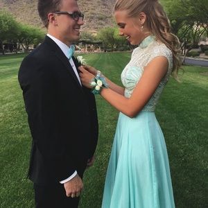 Aqua Sherri Hill Prom dress